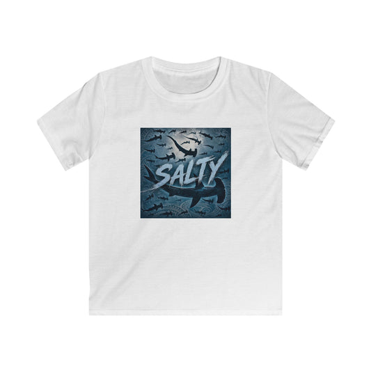 Kids 'SALTY' Shark Tee - Funny Ocean Beach Shirt for Boys & Girls