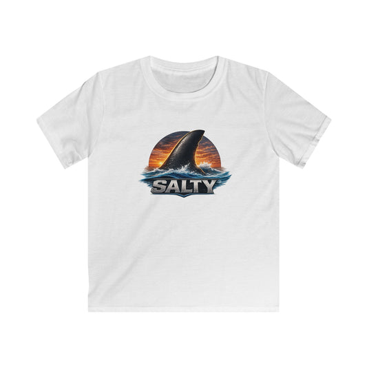 Kids Tee - 'Salty' Shark Fin Sunset Graphic Shirt