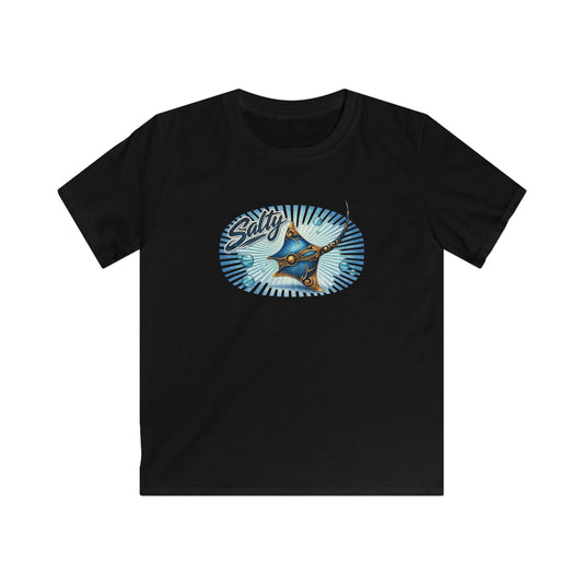 Kids Tee - 'Salty' Manta Ray Beach Surf Graphic
