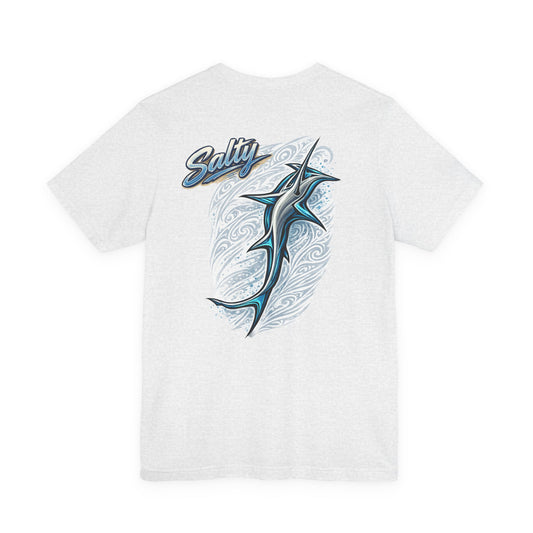 Hammerhead Tribal Graphic Tee — Blue Hammerhead Ocean Art T‑Shirt