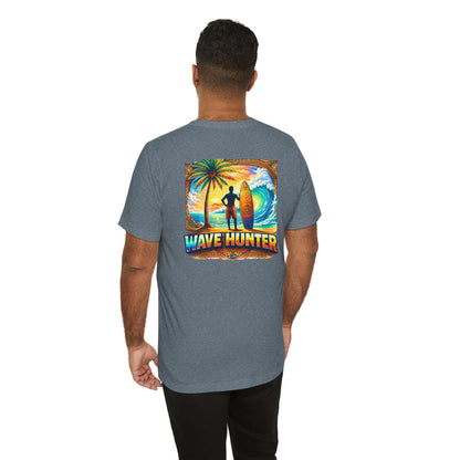Wave Hunter Surf T‑Shirt — Tropical Surfing Graphic Tee ("Wave Hunter")