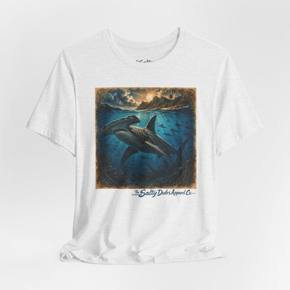 Whale Sunset Graphic Tee — Ocean Life Shark Illustration Shirt