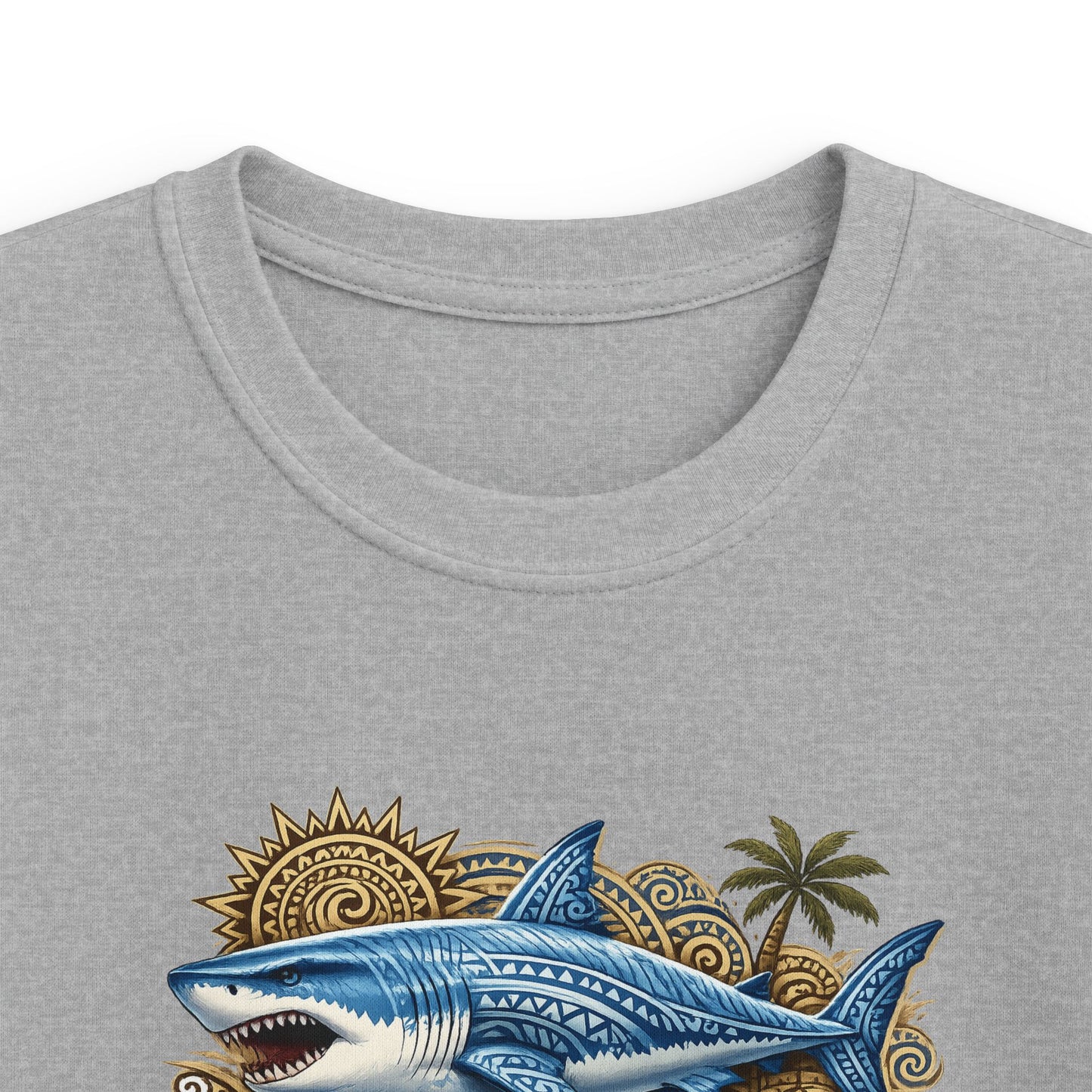 Kids Tee — 'Salty' Shark Beach Graphic Shirt for Boys & Girls