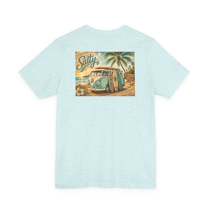 Vintage Surf Van T‑Shirt – 'Salty' Beach Retro Graphic Tee