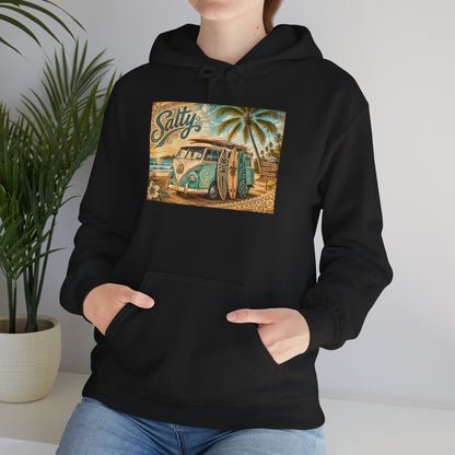 Vintage Salty Surf Hoodie — Retro VW Van Beach Pullover