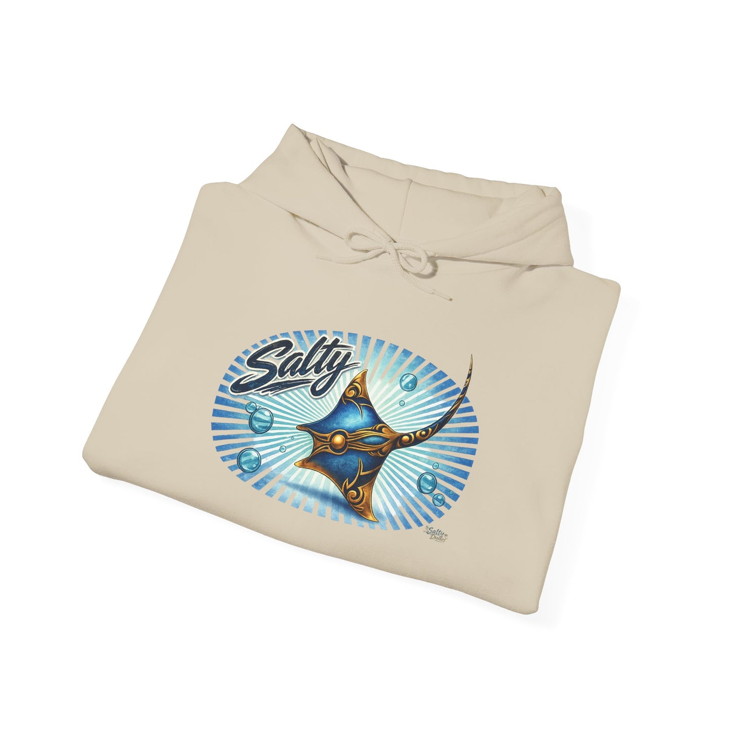 Salty Manta Ray Hoodie — Retro Surf Beach Vibes Sweatshirt