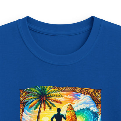 Kids Tee — "Wave Hunter" Surf Graphic Beach Shirt