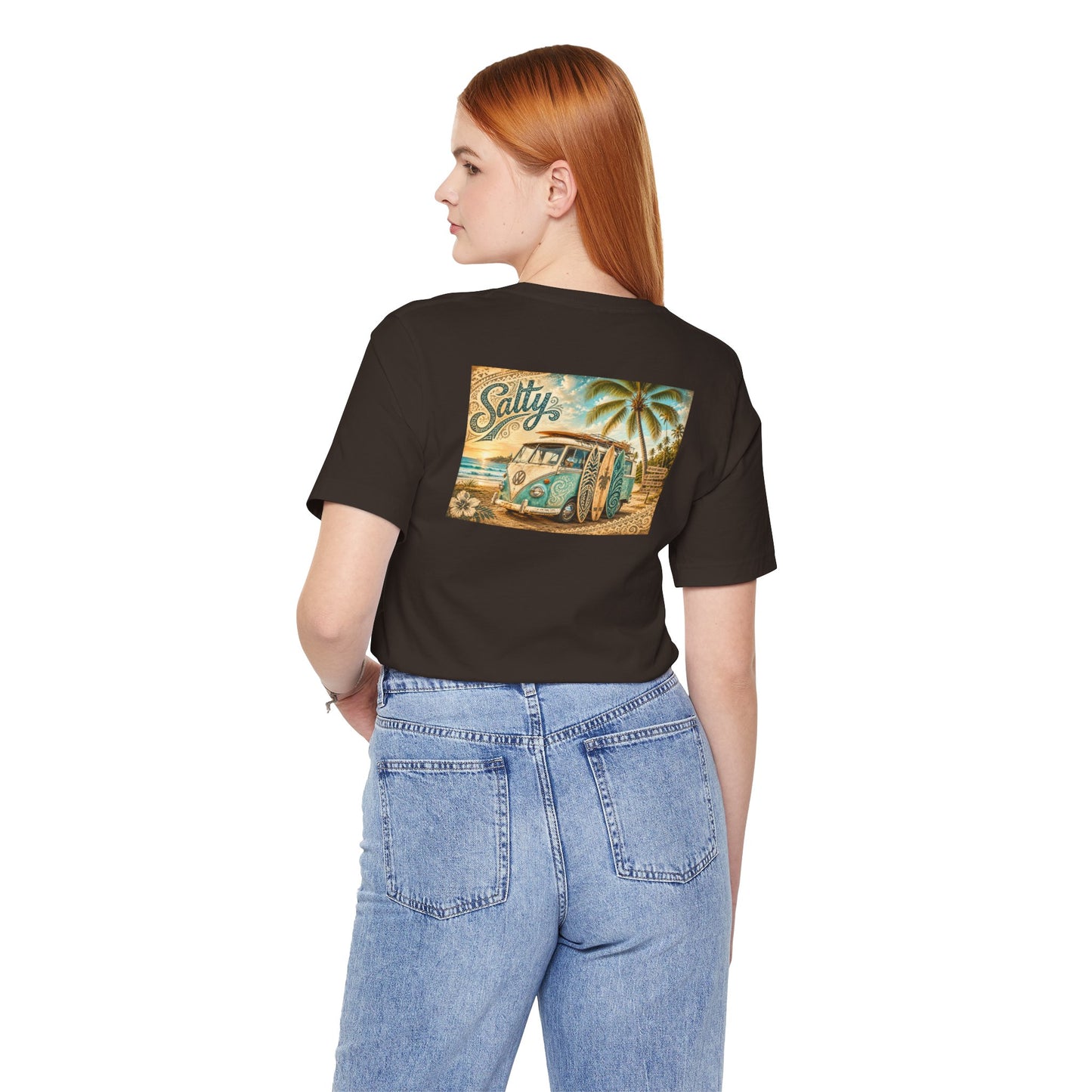 Vintage Surf Van T‑Shirt – 'Salty' Beach Retro Graphic Tee