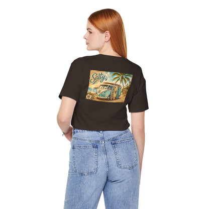 Vintage Surf Van T‑Shirt – 'Salty' Beach Retro Graphic Tee