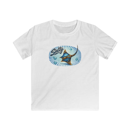 Kids Tee - 'Salty' Manta Ray Beach Surf Graphic