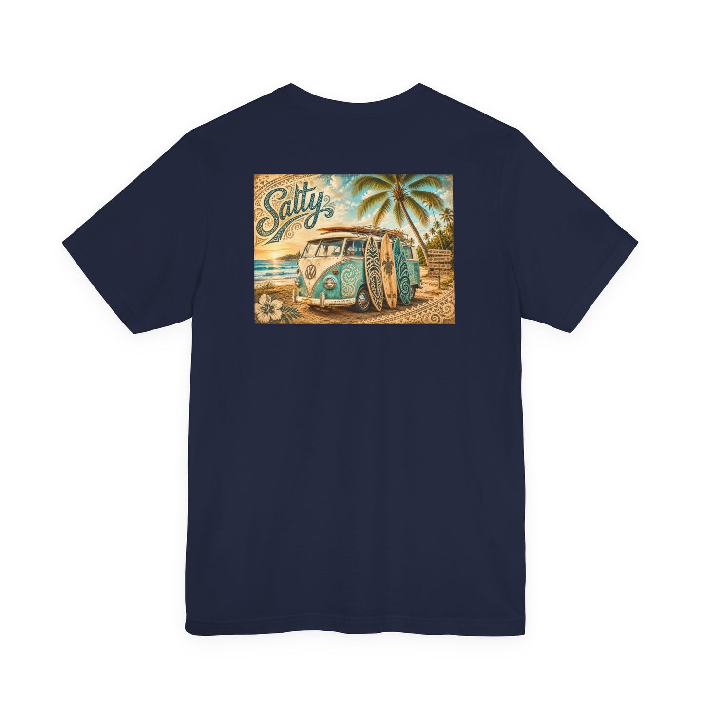 Vintage Surf Van T‑Shirt – 'Salty' Beach Retro Graphic Tee