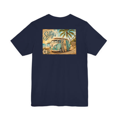 Vintage Surf Van T‑Shirt – 'Salty' Beach Retro Graphic Tee