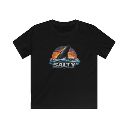 Kids Tee - 'Salty' Shark Fin Sunset Graphic Shirt