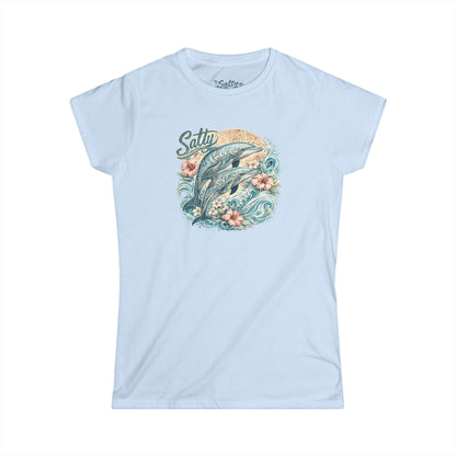 Women's Salty Dolphin Tee — Classic Beach Vibe
