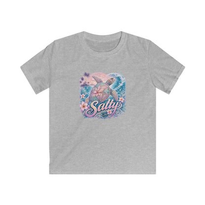 Kids Tee — 'Salty' Tropical Surf Graphic Shirt for Beach-Loving Kids