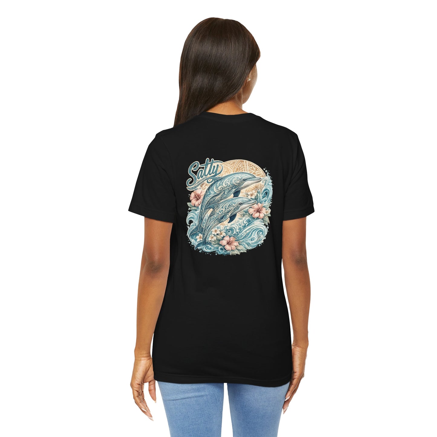 Dolphin Salty Ocean Tee — Coastal Surf Graphic T-Shirt