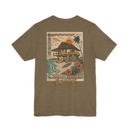 Tropical Beach Hut Tee — Vintage Hawaiian Surf Graphic T-Shirt