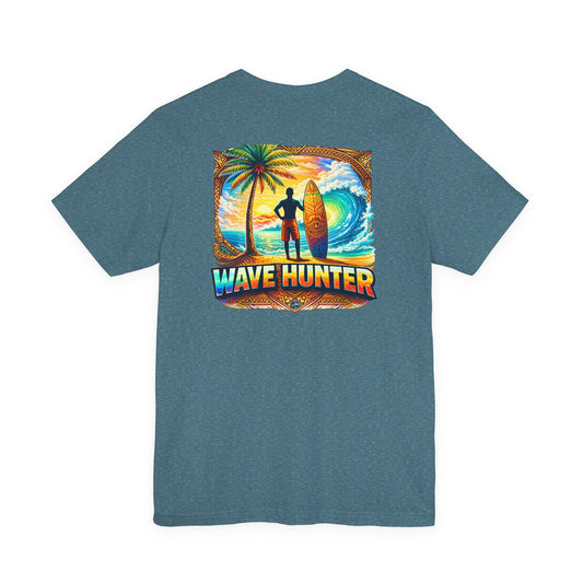 Wave Hunter Surf T‑Shirt — Tropical Surfing Graphic Tee ("Wave Hunter")