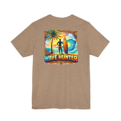 Wave Hunter Surf T‑Shirt — Tropical Surfing Graphic Tee ("Wave Hunter")