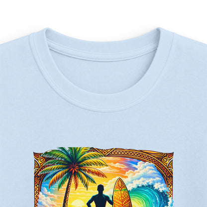 Kids Tee — "Wave Hunter" Surf Graphic Beach Shirt