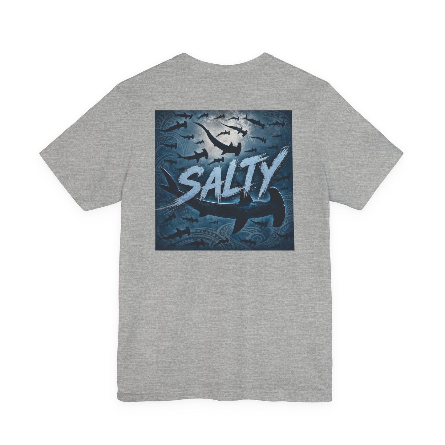 Salty Shark Graphic Tee — Ocean Shark Silhouette Short Sleeve T-Shirt