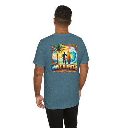 Wave Hunter Surf T‑Shirt — Tropical Surfing Graphic Tee ("Wave Hunter")