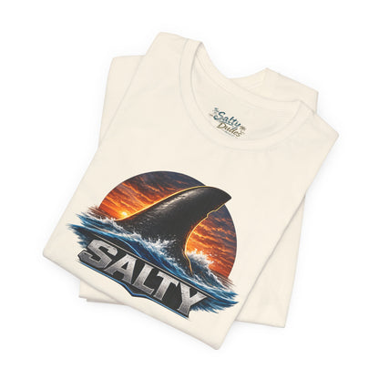 Salty Shark Tee – Ocean Sunset Shark Fin T‑Shirt