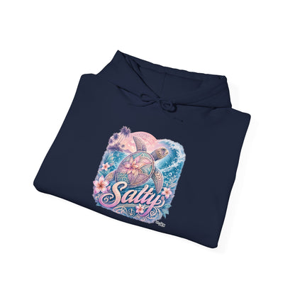 Salty Turtle Hoodie — Pastel Ocean Graphic Sweatshirt