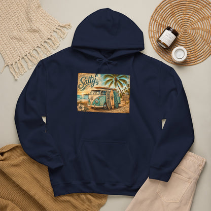 Vintage Salty Surf Hoodie — Retro VW Van Beach Pullover
