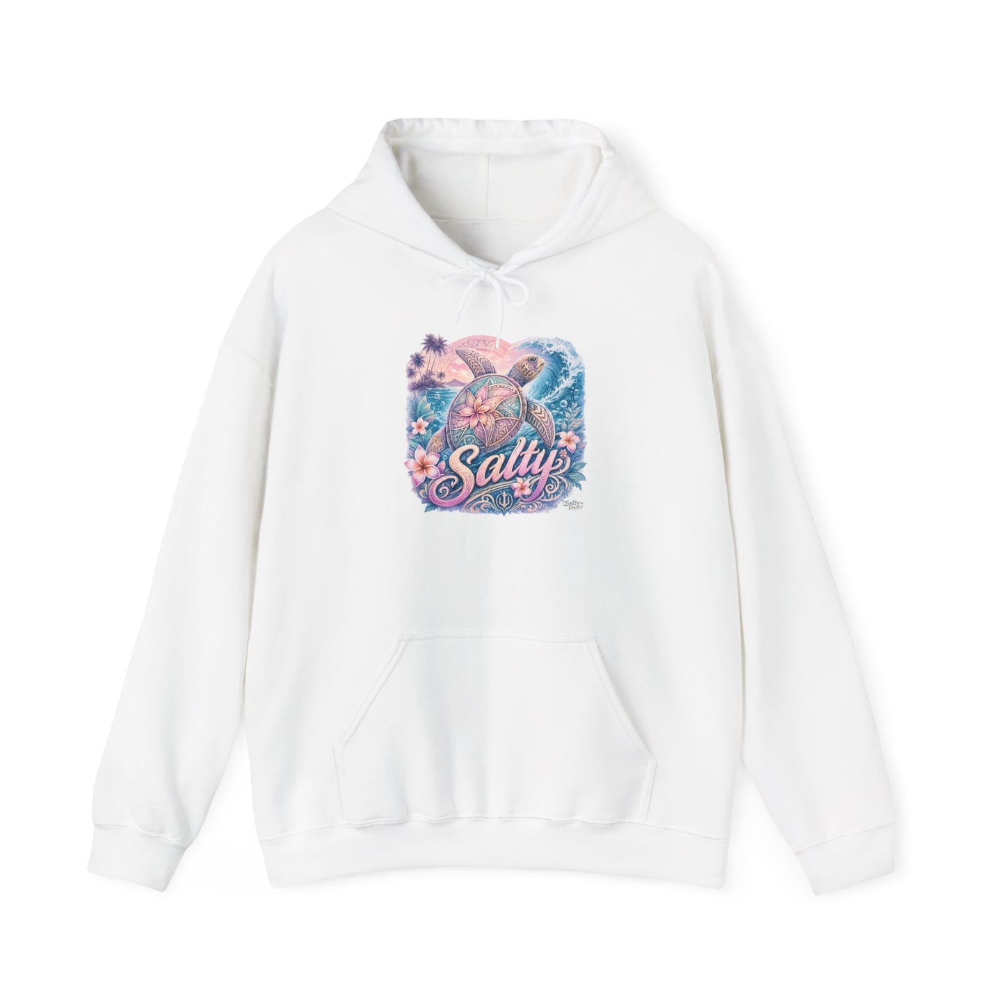 Salty Turtle Hoodie — Pastel Ocean Graphic Sweatshirt
