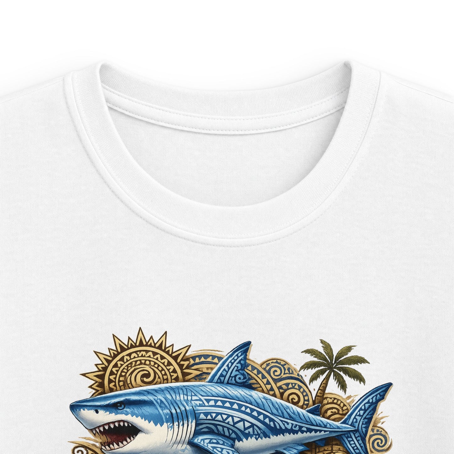 Kids Tee — 'Salty' Shark Beach Graphic Shirt for Boys & Girls