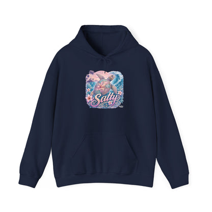 Salty Turtle Hoodie — Pastel Ocean Graphic Sweatshirt