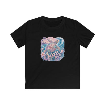 Kids Tee — 'Salty' Tropical Surf Graphic Shirt for Beach-Loving Kids
