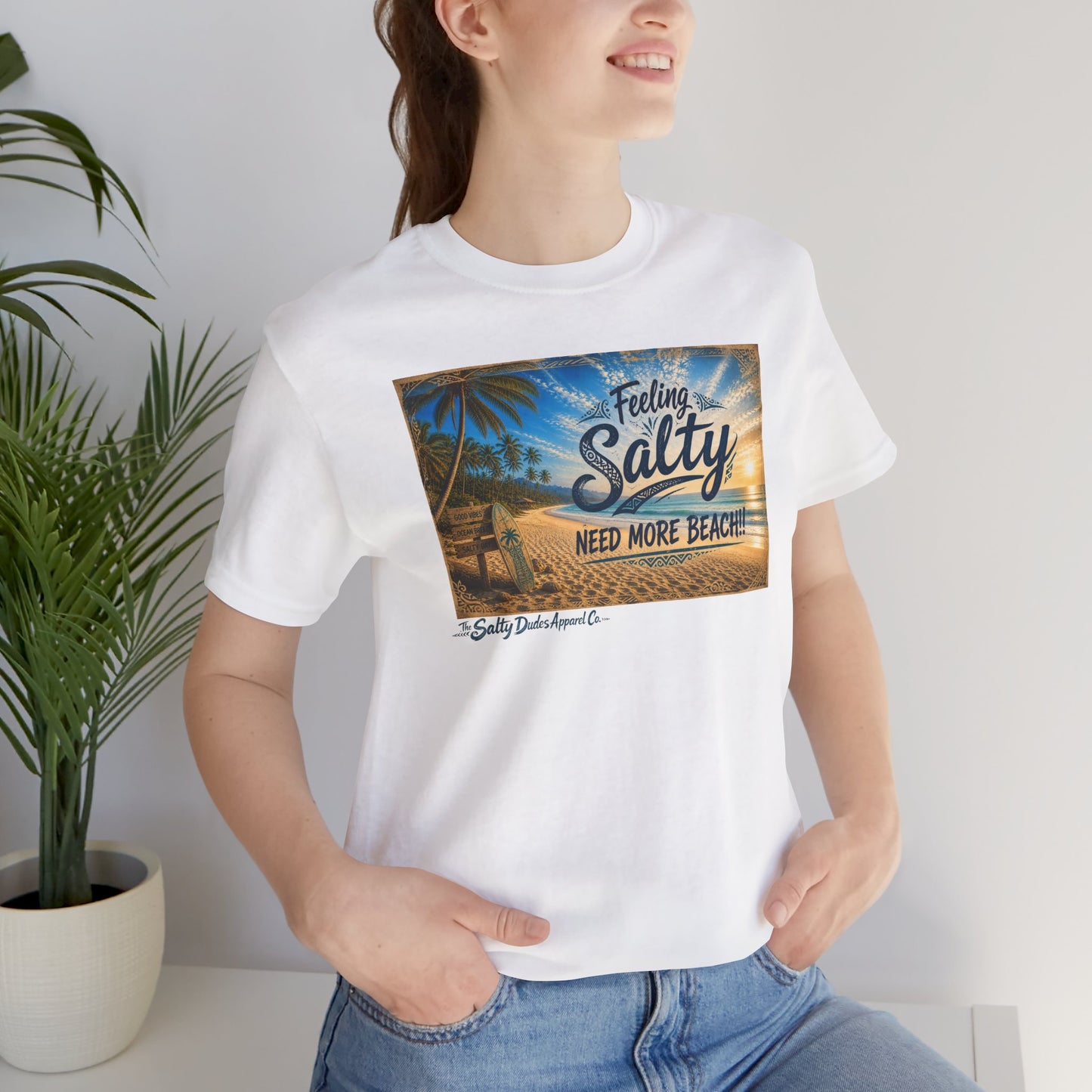Feeling Salty Beach T-Shirt — "Need More Beach" Tropical Sunset Tee