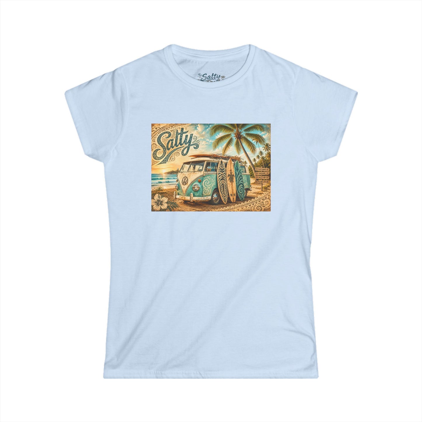 Women's VW Bus Surf Tee — Classic Beach Vibe