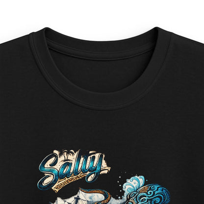 Kids Tee – Colorful Octopus Beach Illustration with "Salty" Script