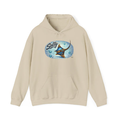 Salty Manta Ray Hoodie — Retro Surf Beach Vibes Sweatshirt