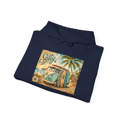 Vintage Salty Surf Hoodie — Retro VW Van Beach Pullover