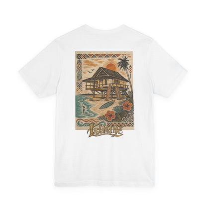 Tropical Beach Hut Tee — Vintage Hawaiian Surf Graphic T-Shirt