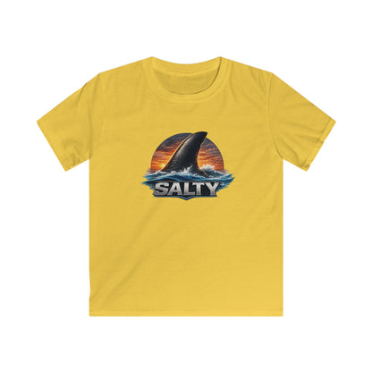 Kids Tee - 'Salty' Shark Fin Sunset Graphic Shirt