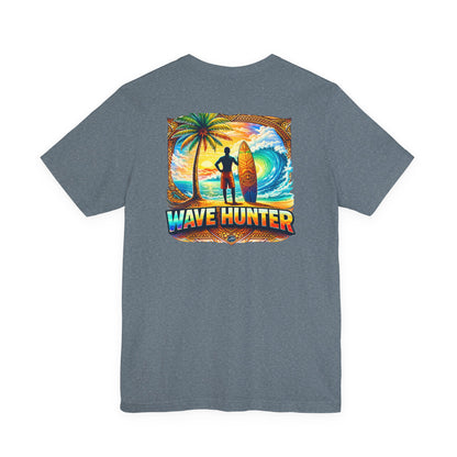 Wave Hunter Surf T‑Shirt — Tropical Surfing Graphic Tee ("Wave Hunter")