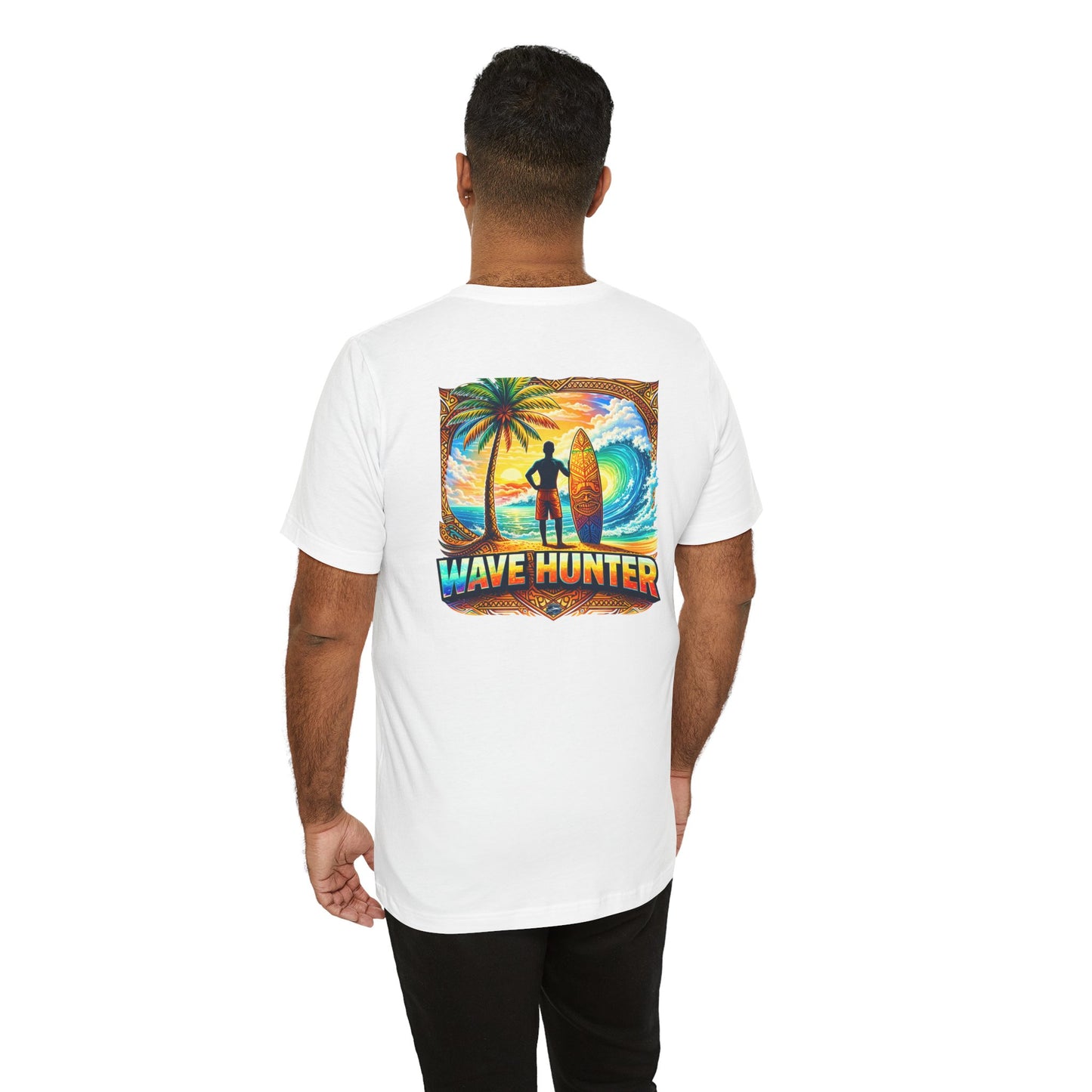 Wave Hunter Surf T‑Shirt — Tropical Surfing Graphic Tee ("Wave Hunter")