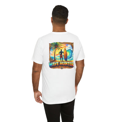 Wave Hunter Surf T‑Shirt — Tropical Surfing Graphic Tee ("Wave Hunter")