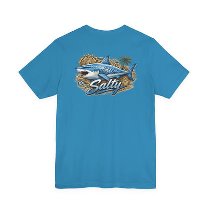 Salty Shark Tee | Shark Graphic T-Shirt, Coastal Beach Design