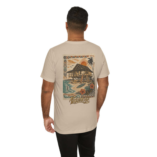 Tropical Beach Hut Tee — Vintage Hawaiian Surf Graphic T-Shirt