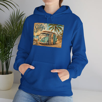 Vintage Salty Surf Hoodie — Retro VW Van Beach Pullover
