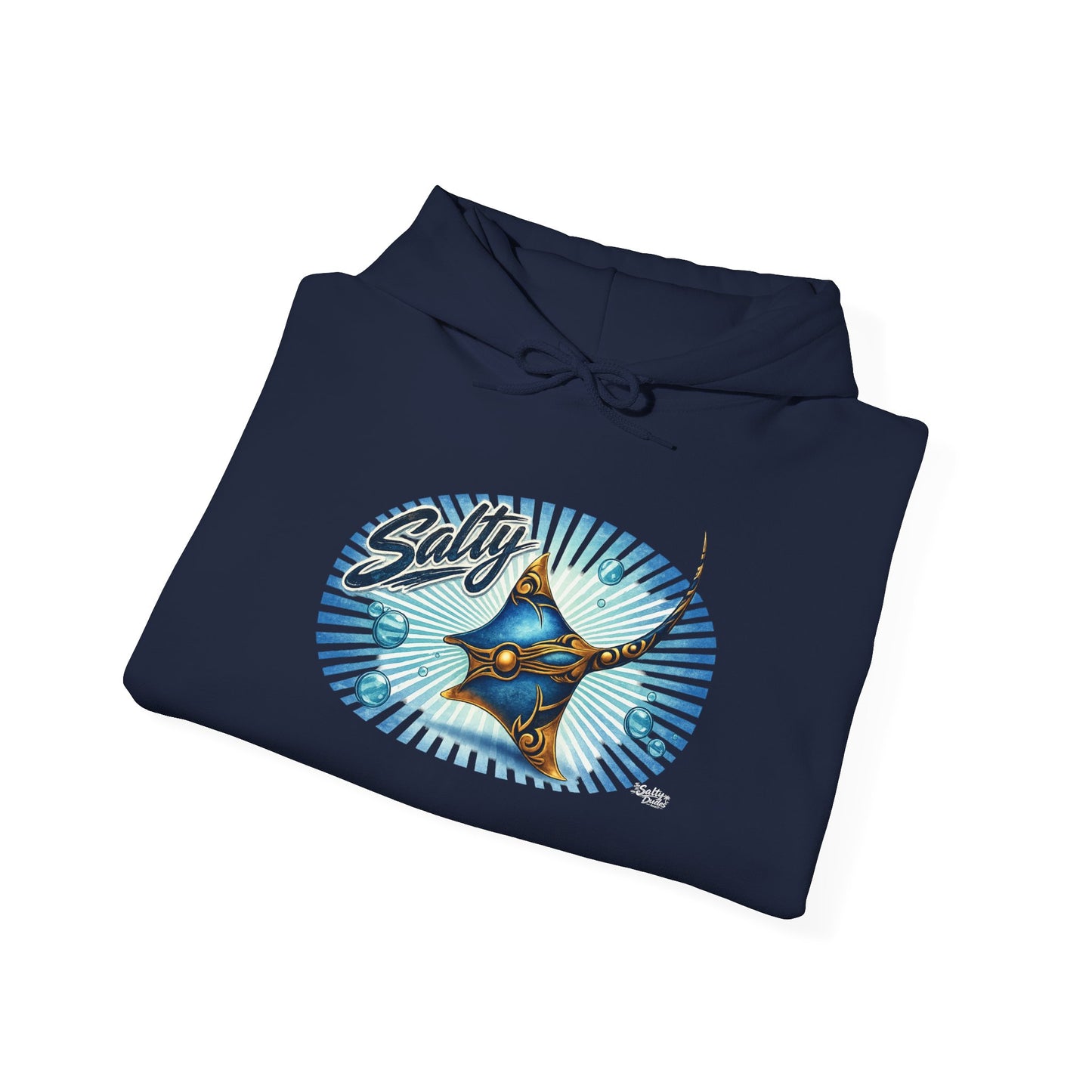 Salty Manta Ray Hoodie — Retro Surf Beach Vibes Sweatshirt