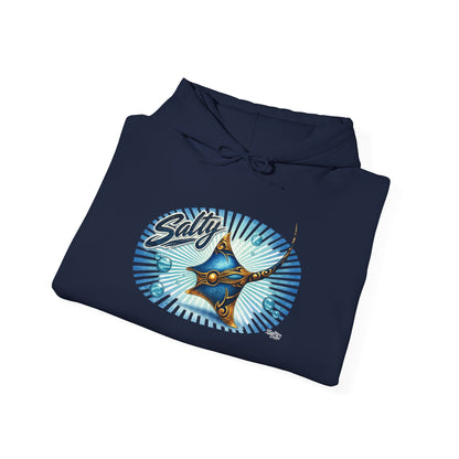 Salty Manta Ray Hoodie — Retro Surf Beach Vibes Sweatshirt