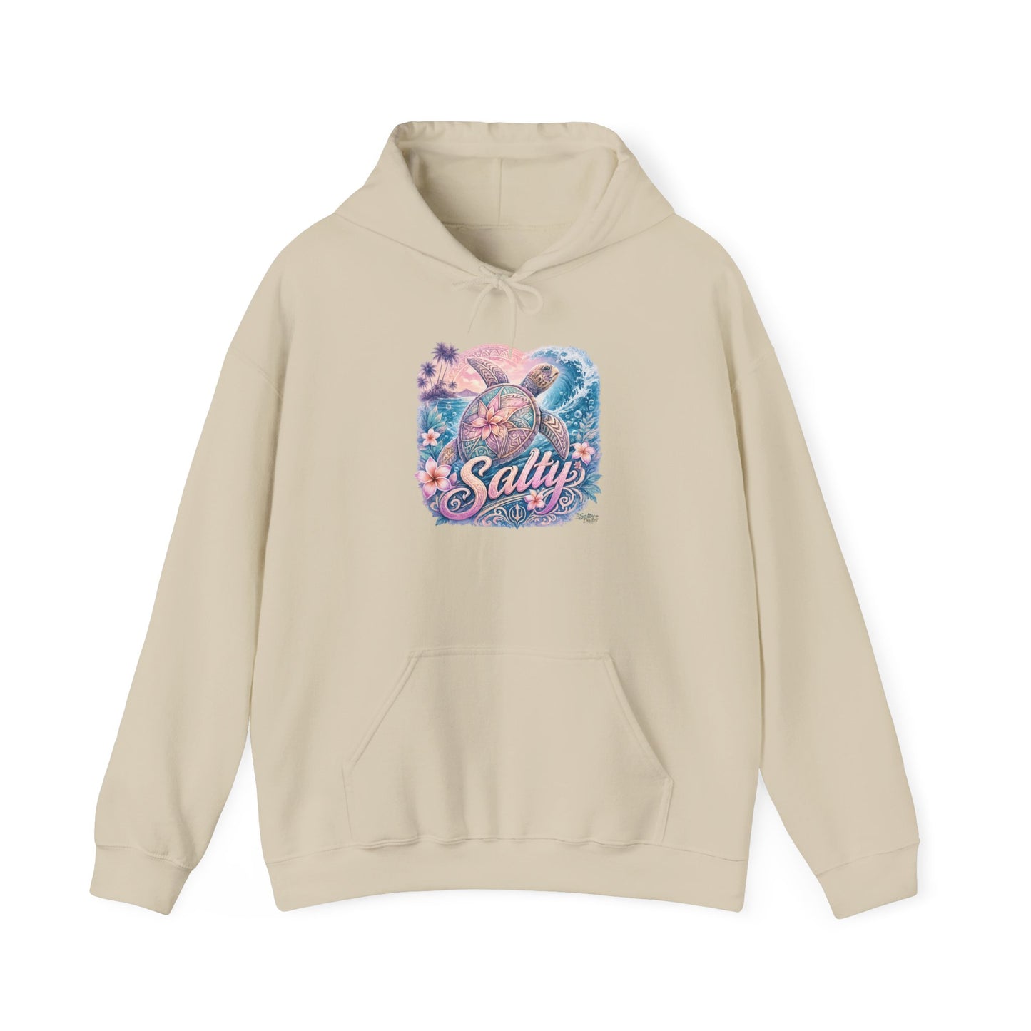 Salty Turtle Hoodie — Pastel Ocean Graphic Sweatshirt
