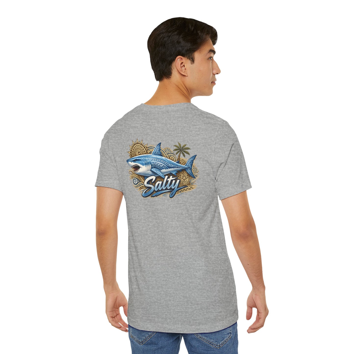 Salty Shark Tee | Shark Graphic T-Shirt, Coastal Beach Design